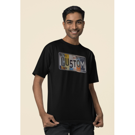 CUSTOM License Plate Letters T-shirt Create Your Own Message