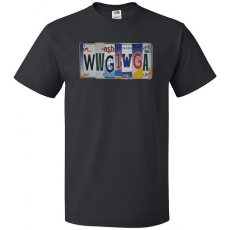 WWG1WGA License Plate Letters T-shirt Patriot Apparel Men Women