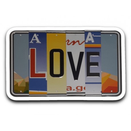 Love License Plate Letters Vinyl Sticker Decal