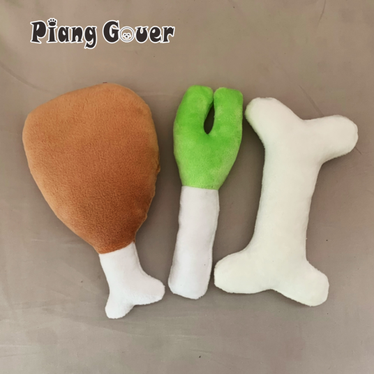 Plush Small Dog Toy Puppy Pet Toy Bone Garlic Chicken Leg Hamburg For Mini Dogs