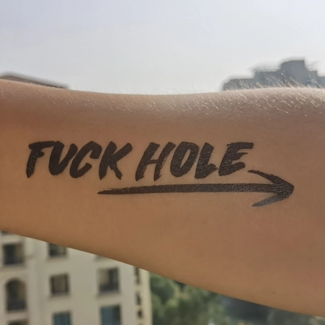 F hole Temporary Tattoo