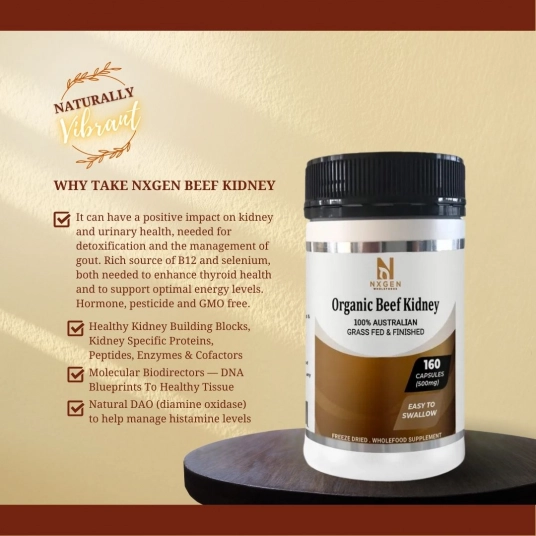 Nxgen Pure Grass-Fed Beef Kidney 500mg – 160 Capsules