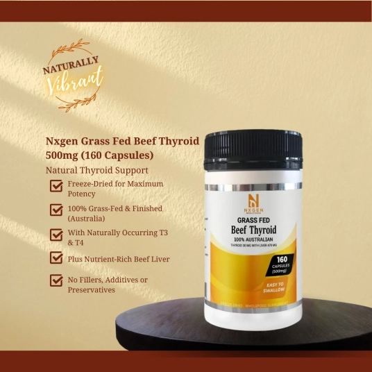 Nxgen Grass Fed Beef Thyroid 500mg (160 Capsules)