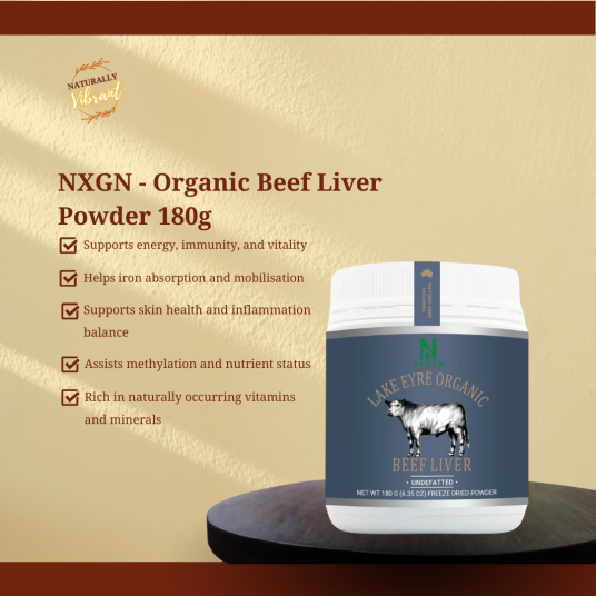NXGN - Organic Beef Liver Powder 180g – Regeneratively Sourced from Lake Eyre, Australia