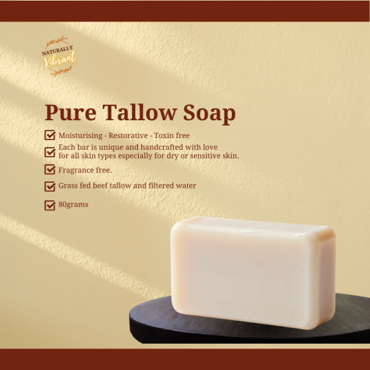 Naturally Vibrant Pure Tallow Soap 80g