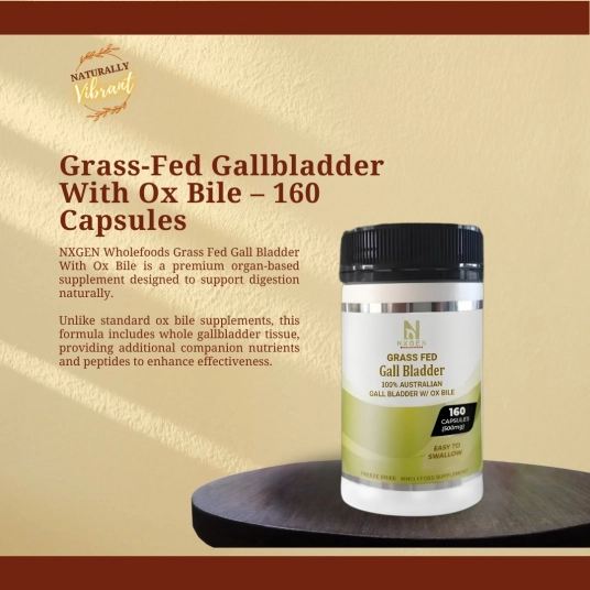 Grass-Fed Gallbladder With Ox Bile – 160 Capsules