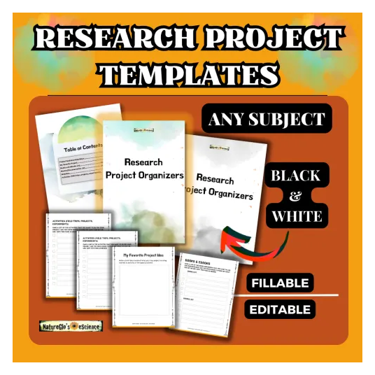 Research Project Organizer Templates (Grades 3 - 12)