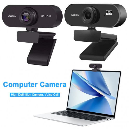 USB HD Webcam 1080P 2K with Microphone Plug and Play for PC Laptop Conference and Video Call