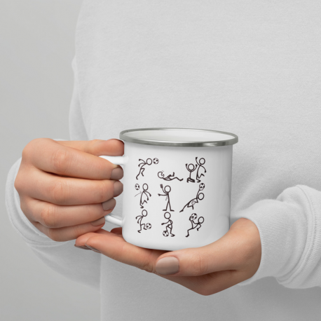 Stick Figures Enamel Mug