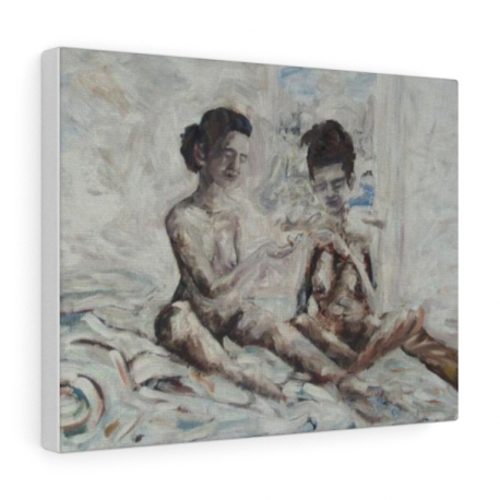 Two Friends Smoking in Bed (3 Sizes on Canvas)