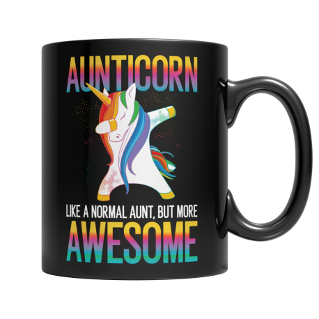 Aunticorn - Black Mug