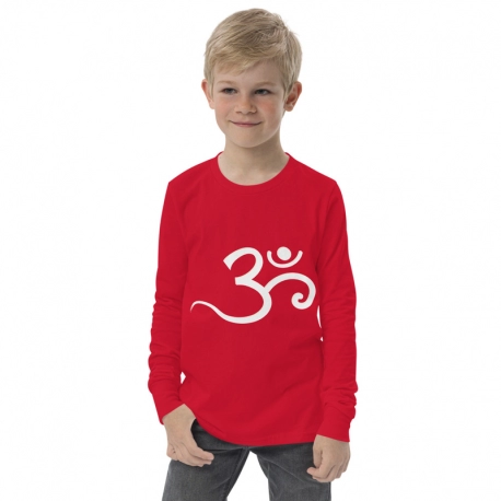 100% Cotton Youth long sleeve tee-White OM