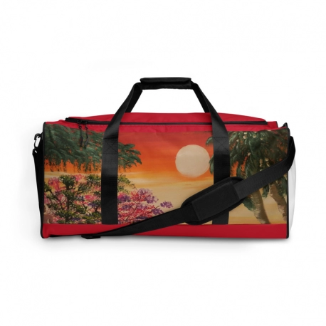 Duffel bag-Original Art -sunset on a lake