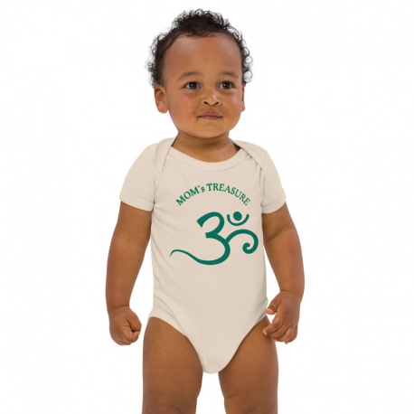 Organic cotton baby bodysuit-Green OM-Mom's Treasure