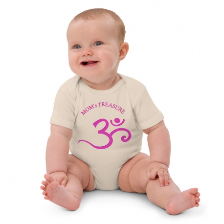 Organic cotton baby bodysuit-Pink OM-Mom's Treasure