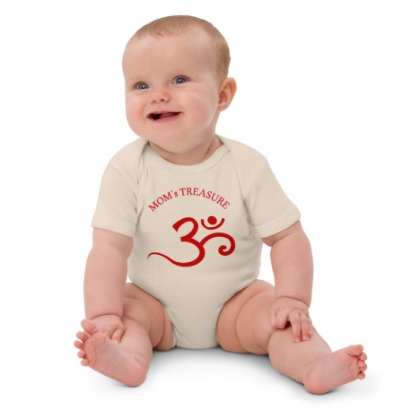 Organic cotton baby bodysuit-Red OM-Mom's Treasure