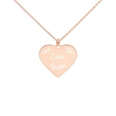 Engraved Silver Heart Necklace-we-love-u-infinitely