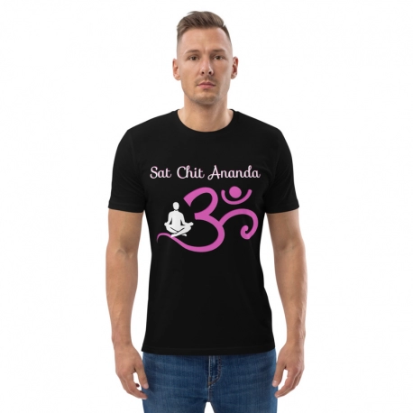 Organic cotton unisex t-shirt-Pink OM-Sat Chit Ananda