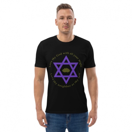Organic cotton Unisex t-shirt-Star of David-Lotus-purple