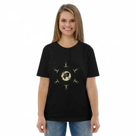 Organic cotton Unisex t-shirt-One World-gold