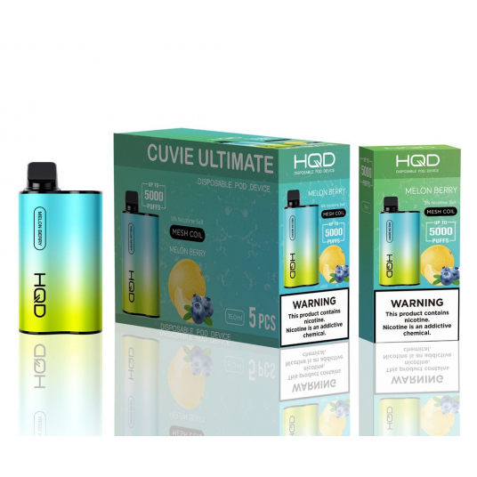 HQD Cuvie Unlimited MELON BERRY 5000 puff Box of 5