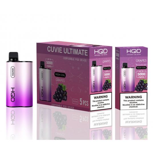 HQD Cuvie Unlimited GRAPE 5000 puff Box of 5