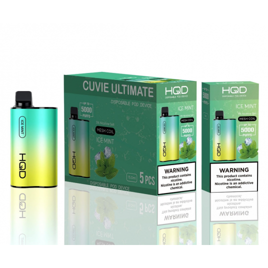 HQD Cuvie Unlimited MINT ICE 5000 puff Box of 5