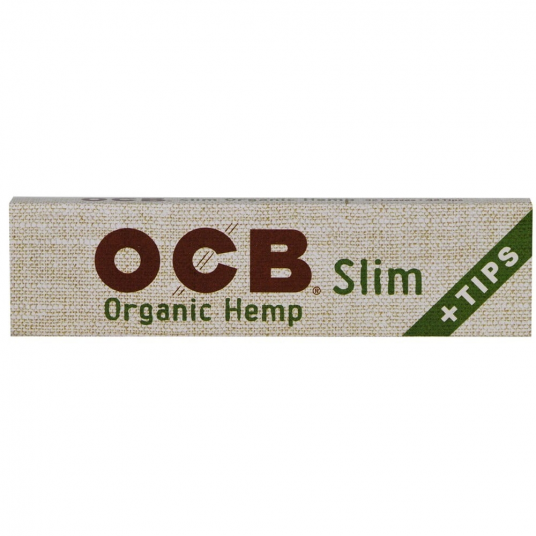 OCB Organic Hemp Rolling Papers + Tips [King Size Slim] 24ct