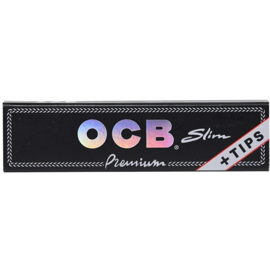 OCB Premium Rolling Papers + Tips [King Size Slim] 50ct