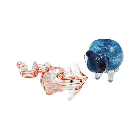 SMALL GLASS ANIMAL HAND PIPES