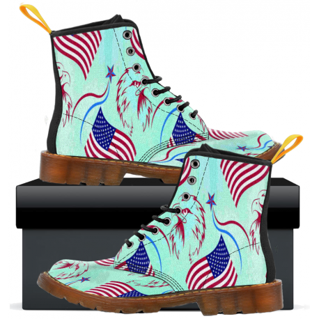 Patriotic Eagle Flag - Womens Canvas Boots
