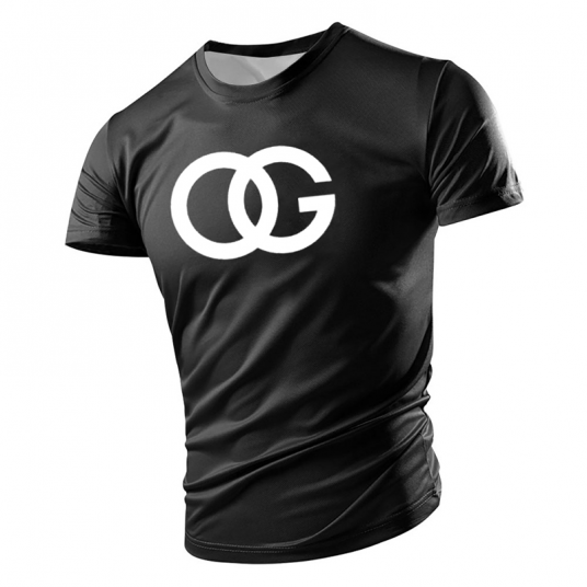 OG Pattern Print Casual Fashion Men's Comfy T-shirt Graphic Tee Men's