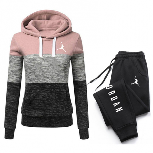2023 Autumn Winter Women Hoodies+Sweatpant 2 Piece Set Warm Windbreak Double Collar Tracksuit Casual Jogging Woman Pants Sets