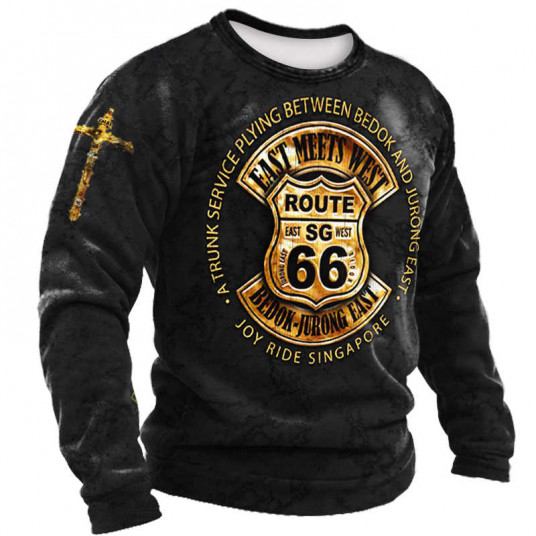 Vintage Men's T Shirt Long Sleeve Cotton Top