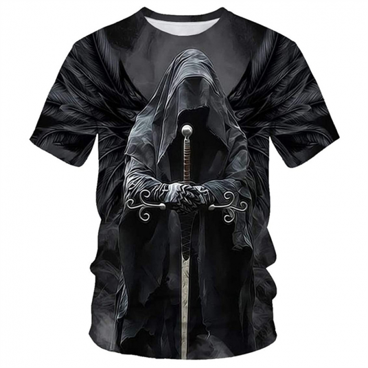 Men's Fashion Skull Hip Hop O-Neck Short Sleeve
