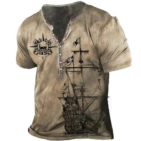 Navigation Top Tee Shirt Man Clothes Punk Streetwear