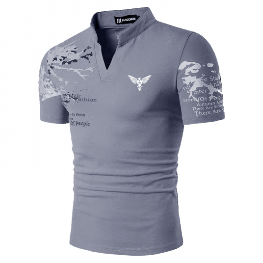 Men Casual Stand Collar Sport T Shirt