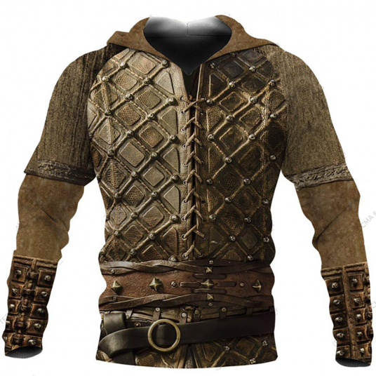 New 3D Print Viking Costume Man Clothing Winter Essentials Hoodies Trend Unisex Long Sleeve Pullover Casual Hooded Sweatshirt