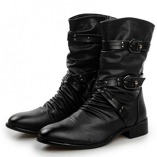Men's Leather Boots High Quality Biker Boots