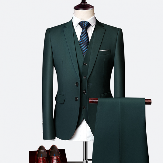 Luxury 3 piece men's wedding suit Blazer+ pants + vest