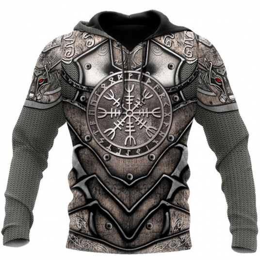 Fashion Men Hoodies Viking Wolf And Dragon