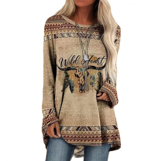 Women's T-shirt Cow Head Vintage