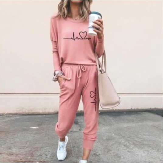 New Ladies Fashion ECG Printed Long-sleeved