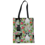 Dog Canvas Shopping Bag Tote Pug Terrier