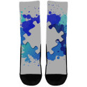 Autism White on Blue Socks