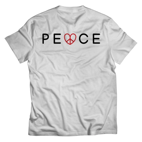 Youth PEACE Tee with logo White (back)