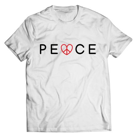 Youth PEACE Tee with front logo (white)