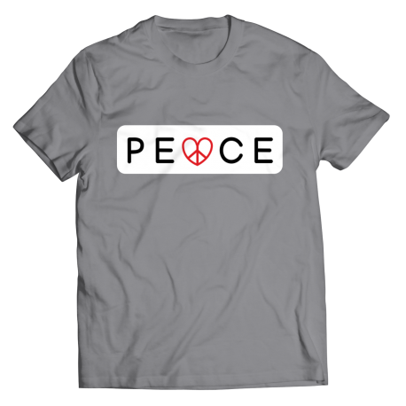 Unisex PEACE Shirt front (Gray, Black)
