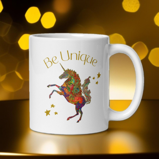 Be Unique Unicorn - White Glossy Mug