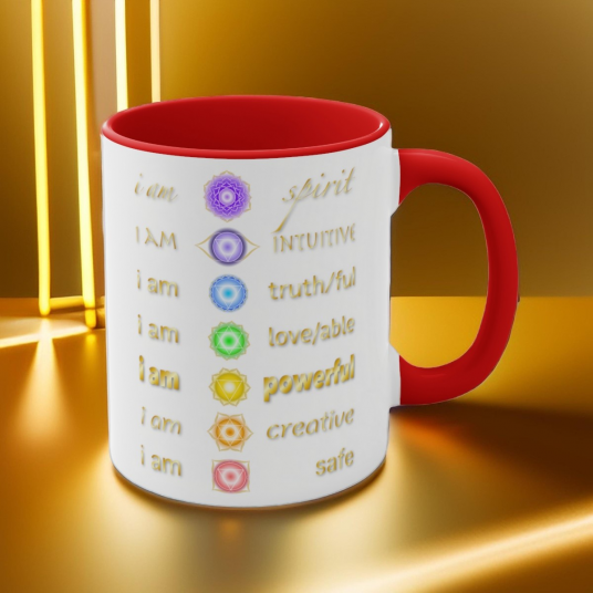 Chakra Affirmations - 11oz Mug with Color Inside